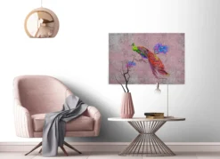 Leinwandbild Pfau, violett, 90x60 cm DD120498