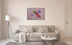 Leinwandbild Pfau, violett, 90x60 cm DD120498