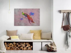 Leinwandbild Pfau, violett, 90x60 cm DD120498
