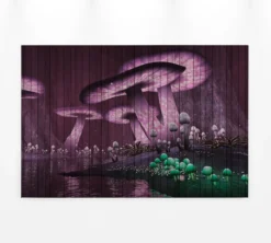 Leinwandbild Pilze, lila, 90x60 cm DD120476
