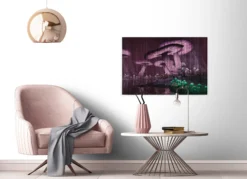 Leinwandbild Pilze, lila, 90x60 cm DD120476