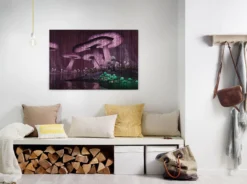 Leinwandbild Pilze, lila, 90x60 cm DD120476
