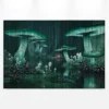 Leinwandbild Pilze, türkis, 90x60 cm DD120475