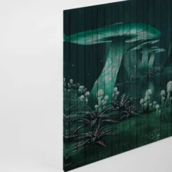 Leinwandbild Pilze, türkis, 90x60 cm DD120475