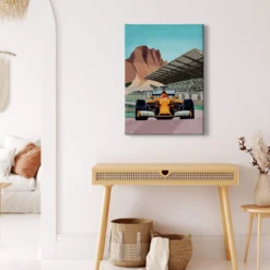 Leinwandbild Rennwagen, blau, 50x70 cm DD123200