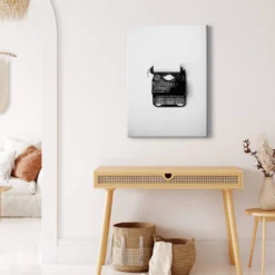 Leinwandbild Schreibmaschine, schwarz, 50x70 cm DD123137