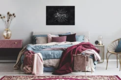 Leinwandbild Schriftzug, weiß, 90x60 cm DD120359