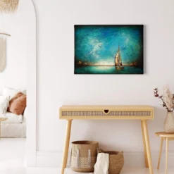 Leinwandbild Segelboot, blau, 70x50 cm DD123071