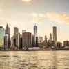 Leinwandbild Skyline, gold, 100x40 cm DD123232