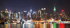 Leinwandbild Skyline, schwarz, 100x40 cm DD123229