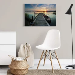 Leinwandbild Sonnenuntergang, blau, 70x50 cm DD123027