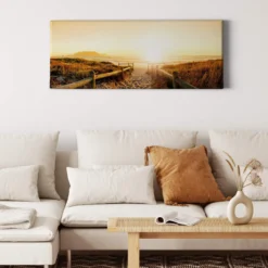 Leinwandbild Sonnenuntergang, gold, 100x40 cm DD123213