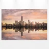Leinwandbild Stadtsilhouette, beige, 90x60 cm DD120327