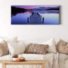 Leinwandbild Steg, blau, 100x40 cm DD123237
