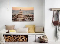 Leinwandbild Steinturm, sandfarben, 90x60 cm DD120323