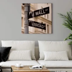 Leinwandbild Straßenschilder, schwarz, 50x50 cm DD123291