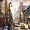 Leinwandbild Straßenszene, braun, 70x50 cm DD123079
