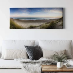 Leinwandbild Strand, blau, 100x40 cm DD123217