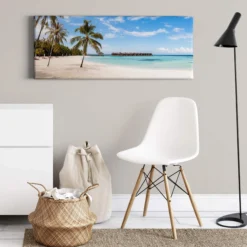 Leinwandbild Strand, blau, 100x40 cm DD123210