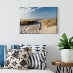 Leinwandbild Strand, blau, 70x50 cm DD123035