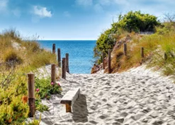 Leinwandbild Strand, blau, 70x50 cm DD123033