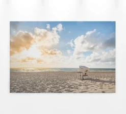 Leinwandbild Strandkorb, blau, 90x60 cm DD120315