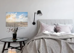 Leinwandbild Strandkorb, blau, 90x60 cm DD120315