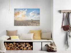Leinwandbild Strandkorb, blau, 90x60 cm DD120315