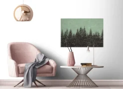 Leinwandbild Tannenwald, dunkelgrün, 90x60 cm DD120385