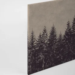 Leinwandbild Tannenwald, schwarz, 90x60 cm DD120384