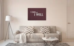Leinwandbild Text, weinrot, 90x60 cm DD120425