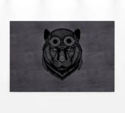 Leinwandbild Tigerkopf, schwarz, 90x60 cm DD120383