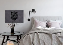 Leinwandbild Tigerkopf, schwarz, 90x60 cm DD120383