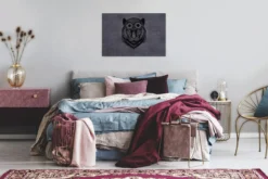 Leinwandbild Tigerkopf, schwarz, 90x60 cm DD120383