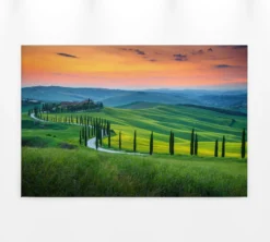 Leinwandbild Toskanische Landschaft, grün, 90x60 cm DD120312