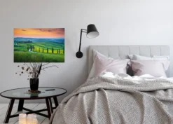 Leinwandbild Toskanische Landschaft, grün, 90x60 cm DD120312