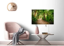 Leinwandbild Tropischer Waldweg, grün, 90x60 cm DD120308