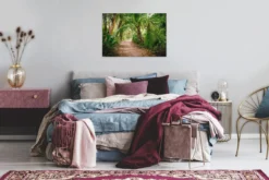 Leinwandbild Tropischer Waldweg, grün, 90x60 cm DD120308