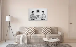 Leinwandbild Tätowierte Boxer, schwarz, 90x60 cm DD120369
