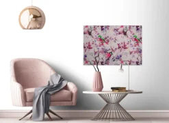 Leinwandbild Vögel, grün, 90x60 cm DD120350