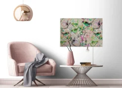 Leinwandbild Vögel, grün, 90x60 cm DD120353