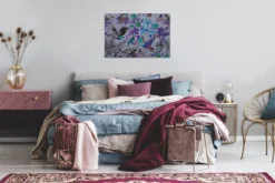 Leinwandbild Vögel, lila, 90x60 cm DD120344