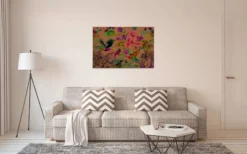 Leinwandbild Vögel und tropische Pflanzen, mehrfarbig, 90x60 cm DD120345