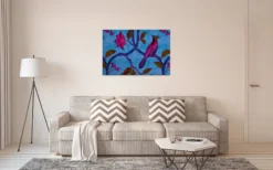 Leinwandbild Vogel, blau, 90x60 cm DD120468
