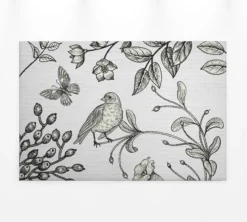 Leinwandbild Vogel, grau, 90x60 cm DD120373