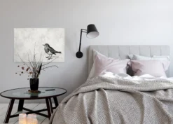 Leinwandbild Vogel, grau, 90x60 cm DD120367