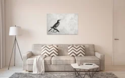 Leinwandbild Vogel, grau, 90x60 cm DD120366