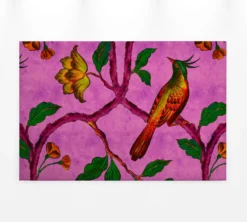 Leinwandbild Vogel, lila, 90x60 cm DD120469