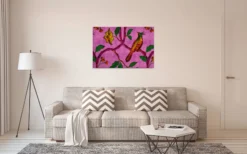 Leinwandbild Vogel, lila, 90x60 cm DD120469