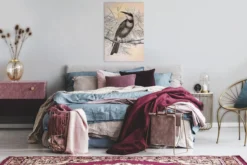 Leinwandbild Vogel, schwarz, 60x90 cm DD120376